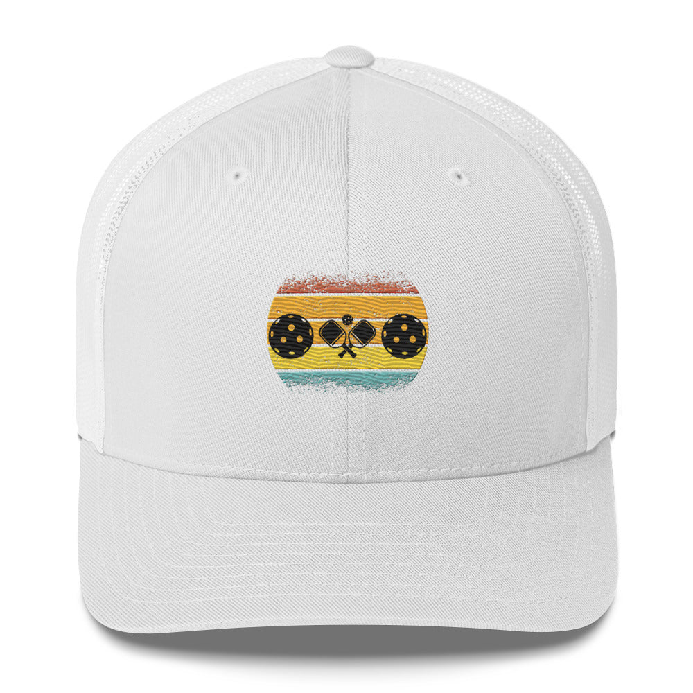Tropical Pickleball Sunset Gorgeous Embroidered Pickleball Trucker Hat