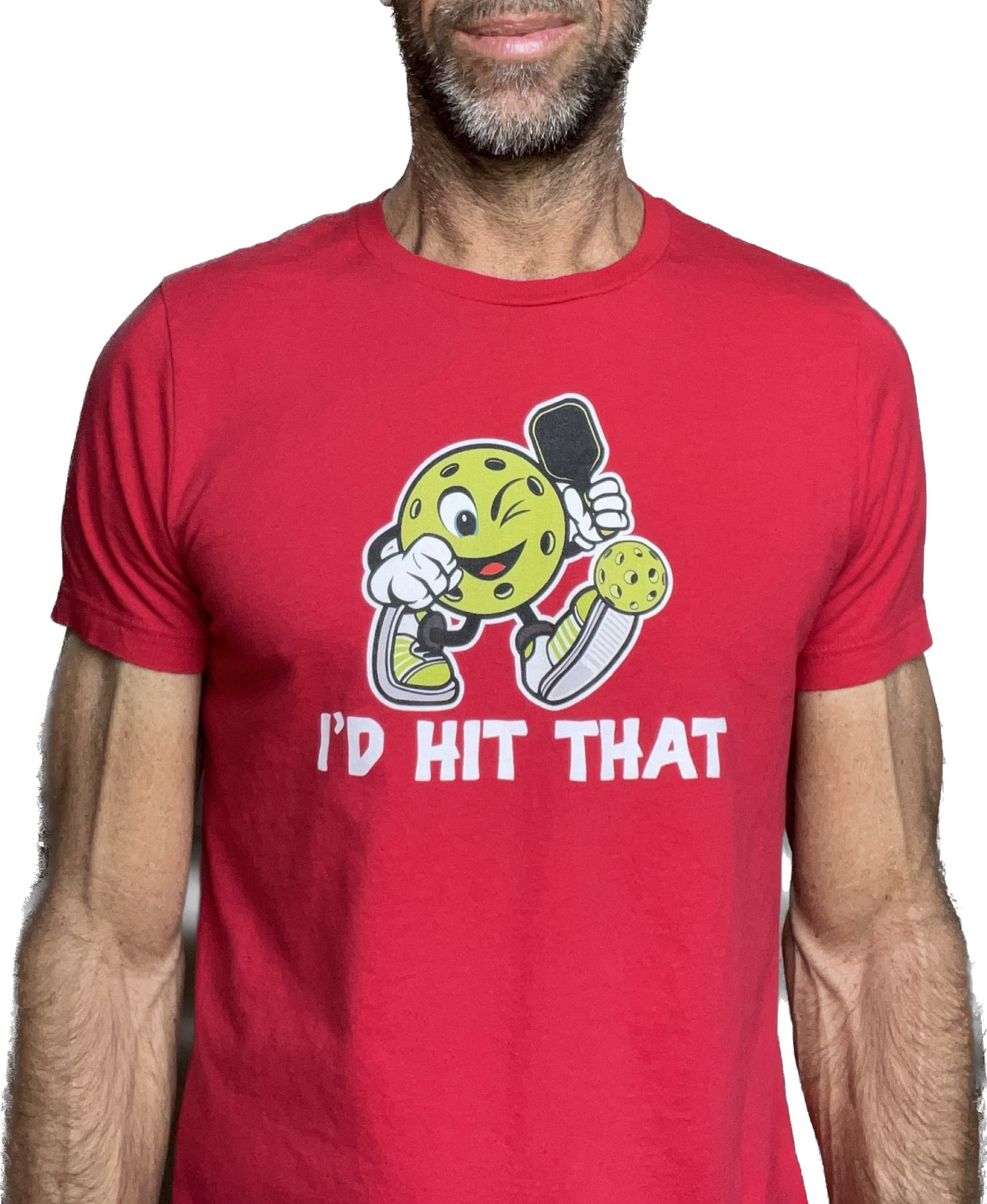 Premium Fitted Funny Pickleball T-Shirt that says I'd Hit That
