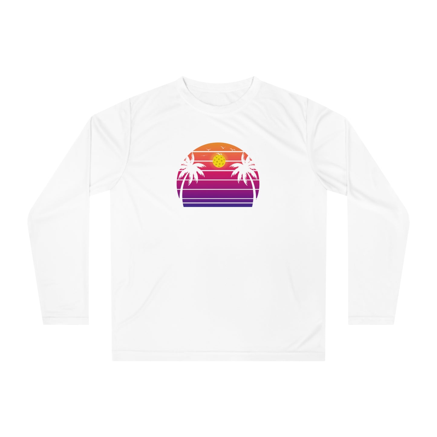Beautiful Purple Pickleball Sunset Unisex Performance Long Sleeve Shirt