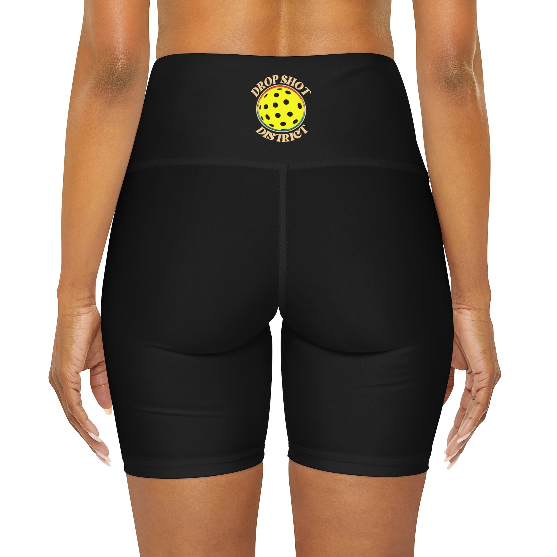 Super cute Drop Shot District Pickleball Logo High Waisted Pickleball Yoga Shorts High-Rise