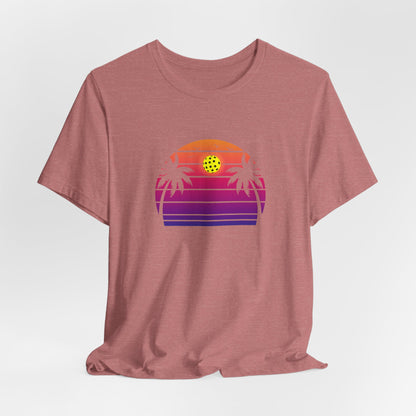 Unisex Beautiful Purple Pickleball Sunset Premium T-Shirt