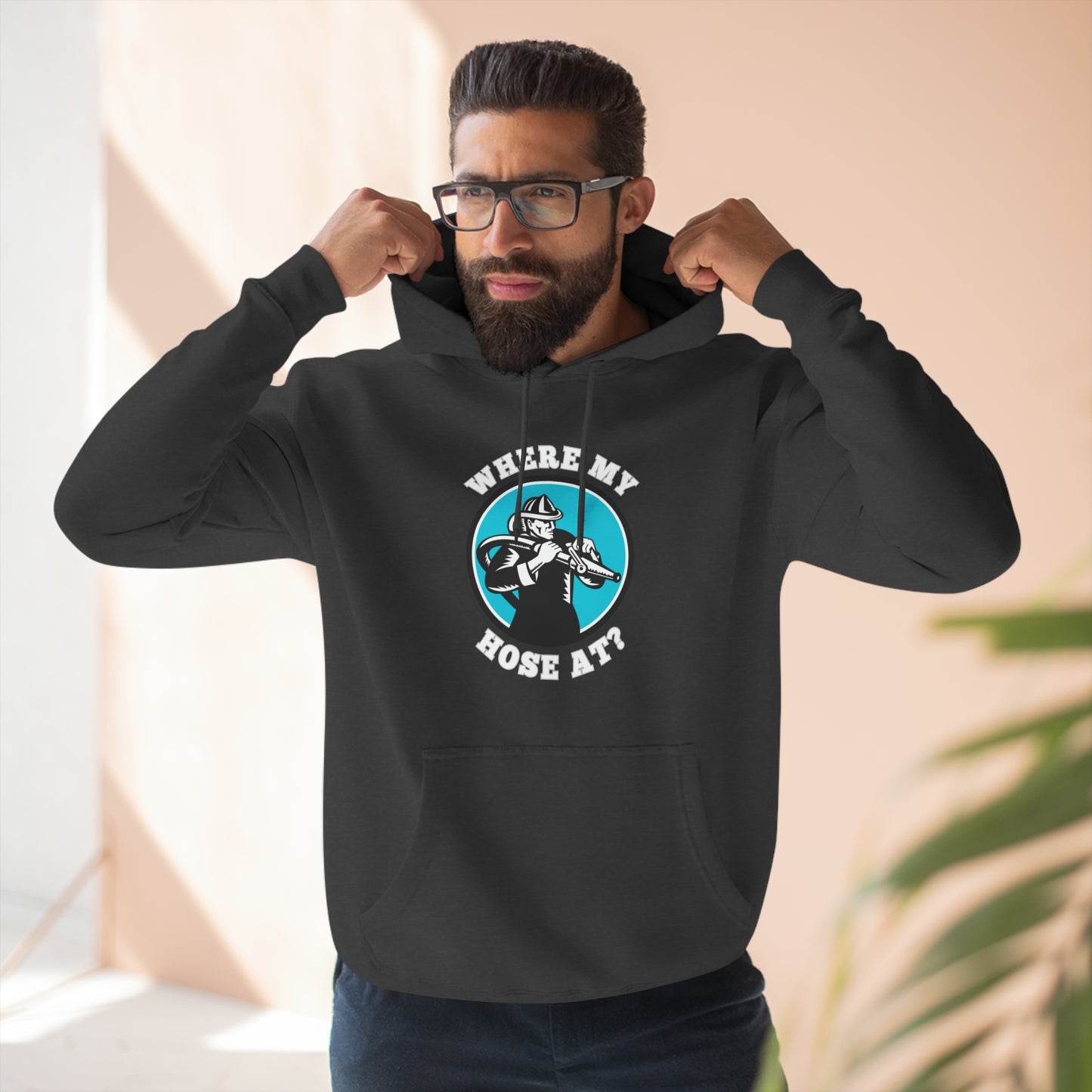 Unisex Where My Hose At? Funny Premium Pullover Hoodie