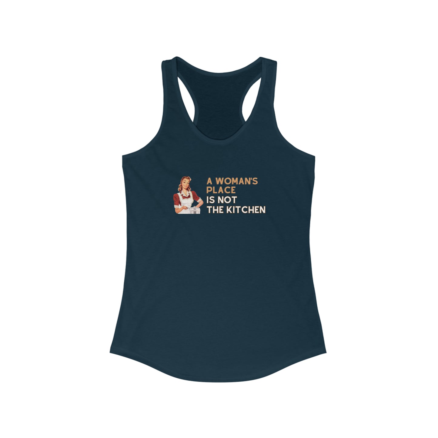 A Woman's Place Is Not The Kitchen Racerback Pickleball Tank Top