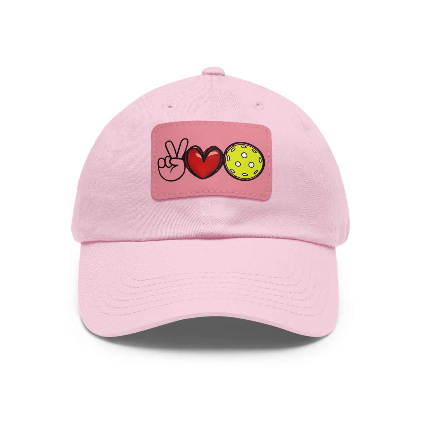 Peace, Love, Pickleball Super Cute Hat with Leather Patch