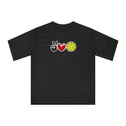 Unisex Peace, Love, Pickleball Performance T-shirt