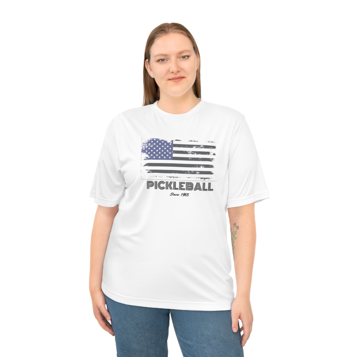 Unisex American Flag USA Pickleball Since 1965 Patriotic Performance T-shirt