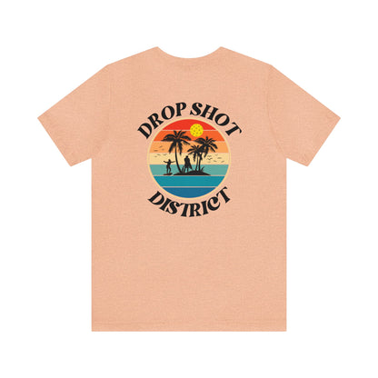 Double-Sided Unisex Drop Shot District Logo Premium Pickleball T-Shirt