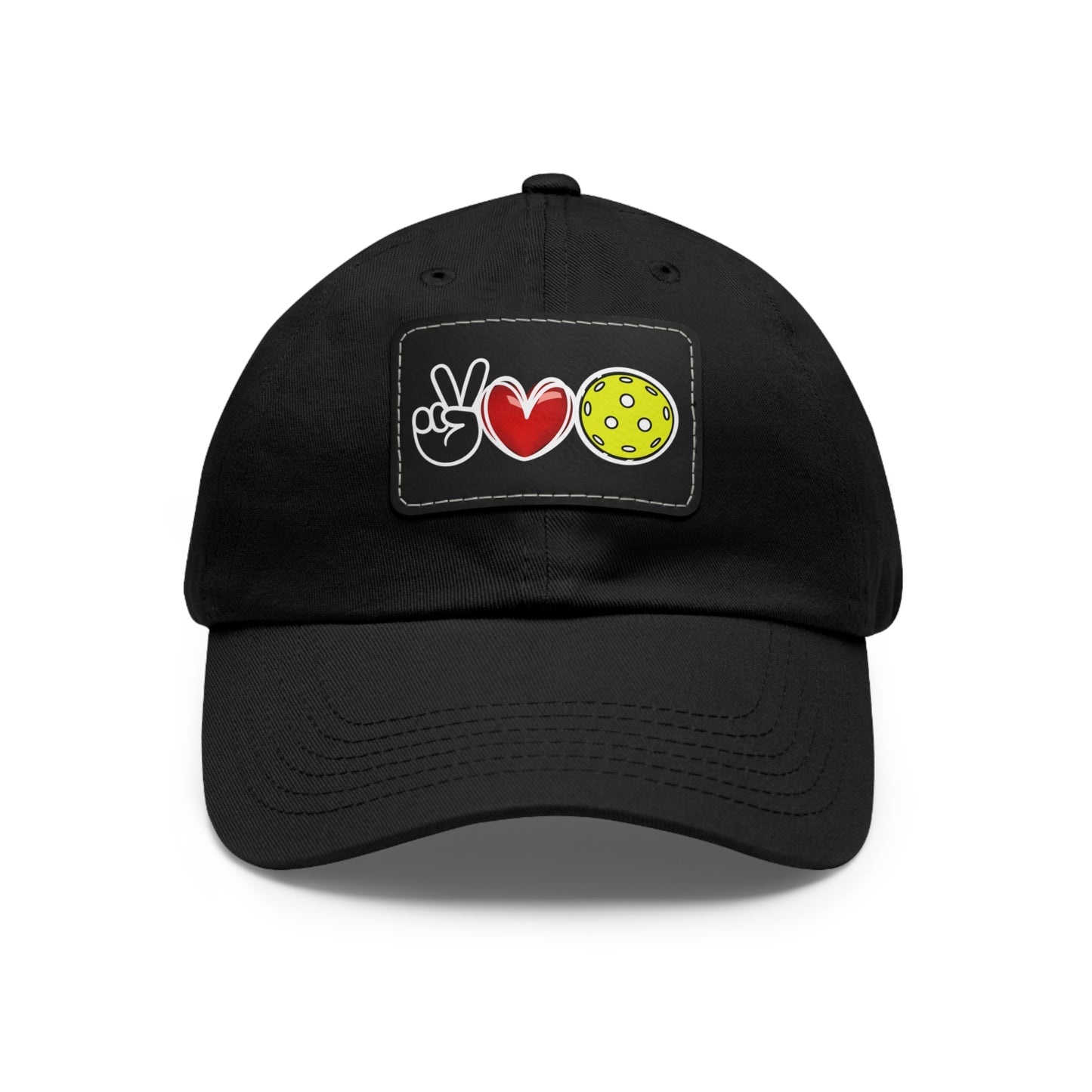 Peace, Love, Pickleball Hat with Leather Patch
