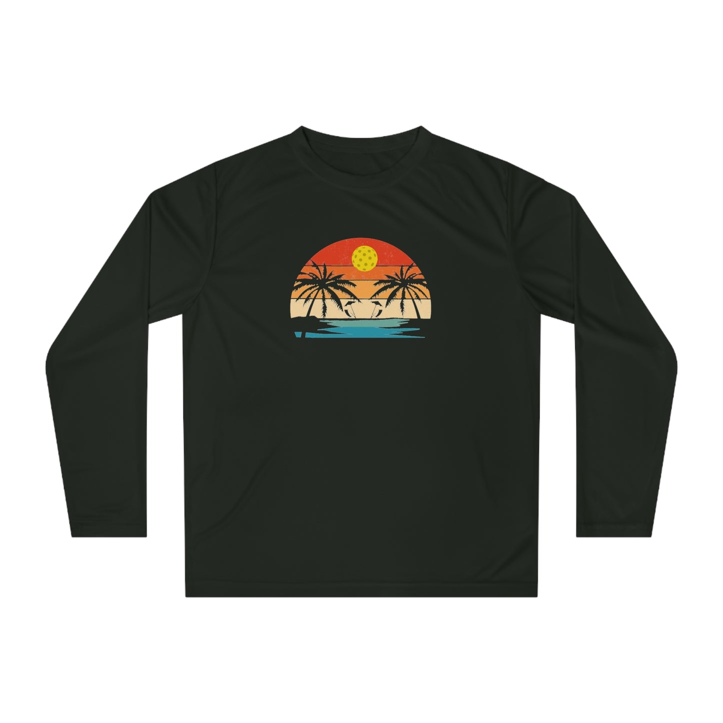 Unisex Beautiful Pickleball Sunset Performance Long Sleeve Shirt