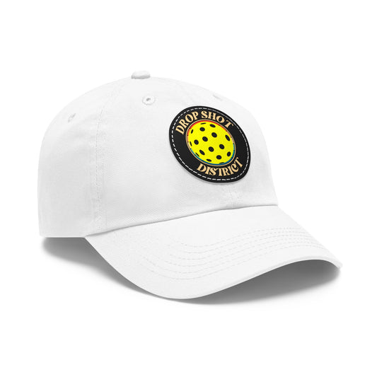Gorgeously designed stunning Drop Shot District Pickleball Logo Hat Printed with Leather Patch