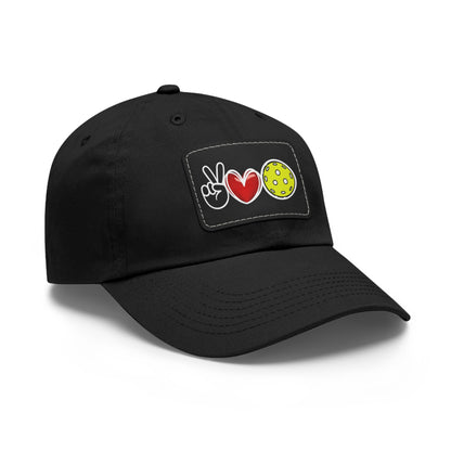 Peace, Love, Pickleball Super Cute Hat with Leather Patch