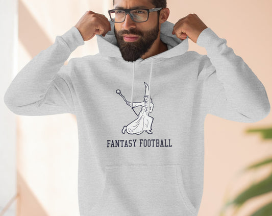 Funny, cheeky Fantasy Football Wizard Unisex Premium Pullover Hoodie