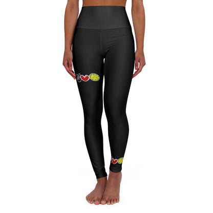 Peace, Love, Pickleball Super Cute High Waisted Yoga Pickleball Leggings Skinny Fitting Yoga Pants Apparel