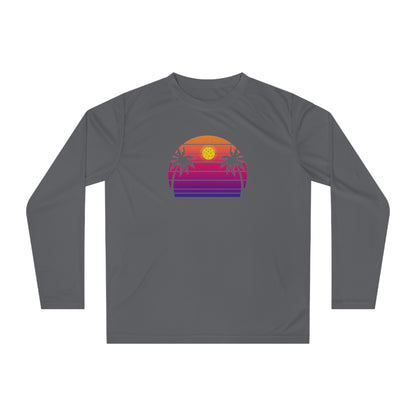 Unisex Purple Pickleball Sunset Performance Long Sleeve Shirt