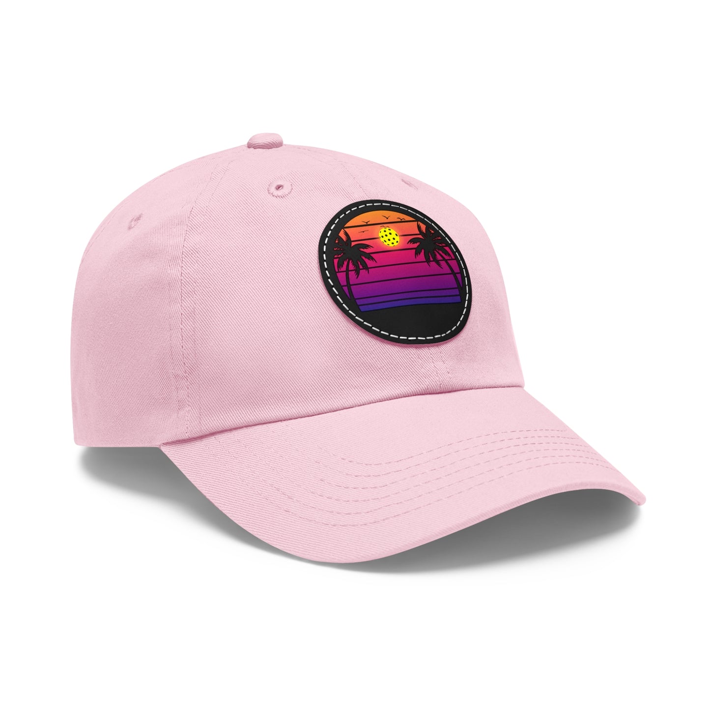 Gorgeous Purple Pickleball Sunset Hat with Leather Patch