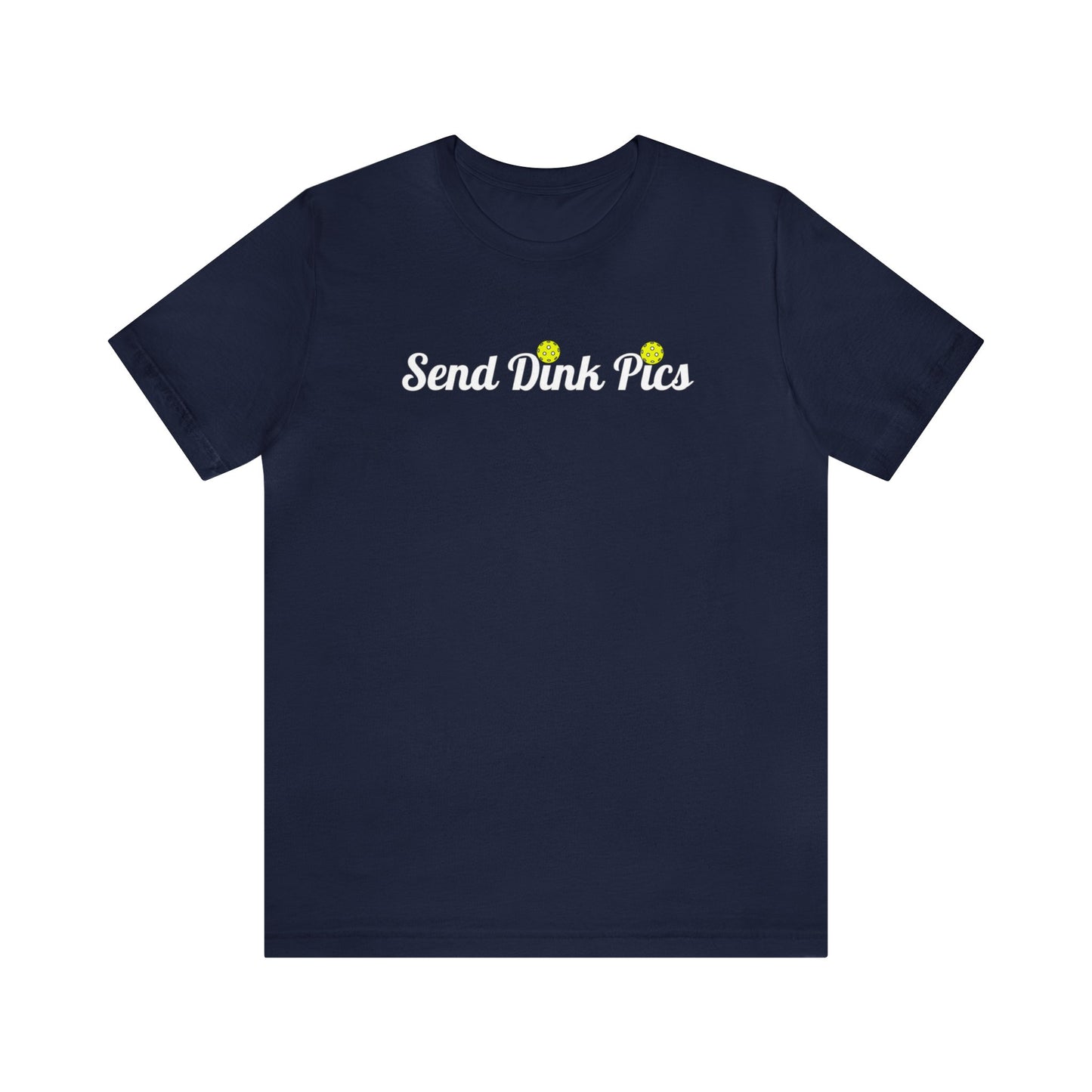 Unisex Send Dink Pics Cursive Premium Pickleball T-Shirt