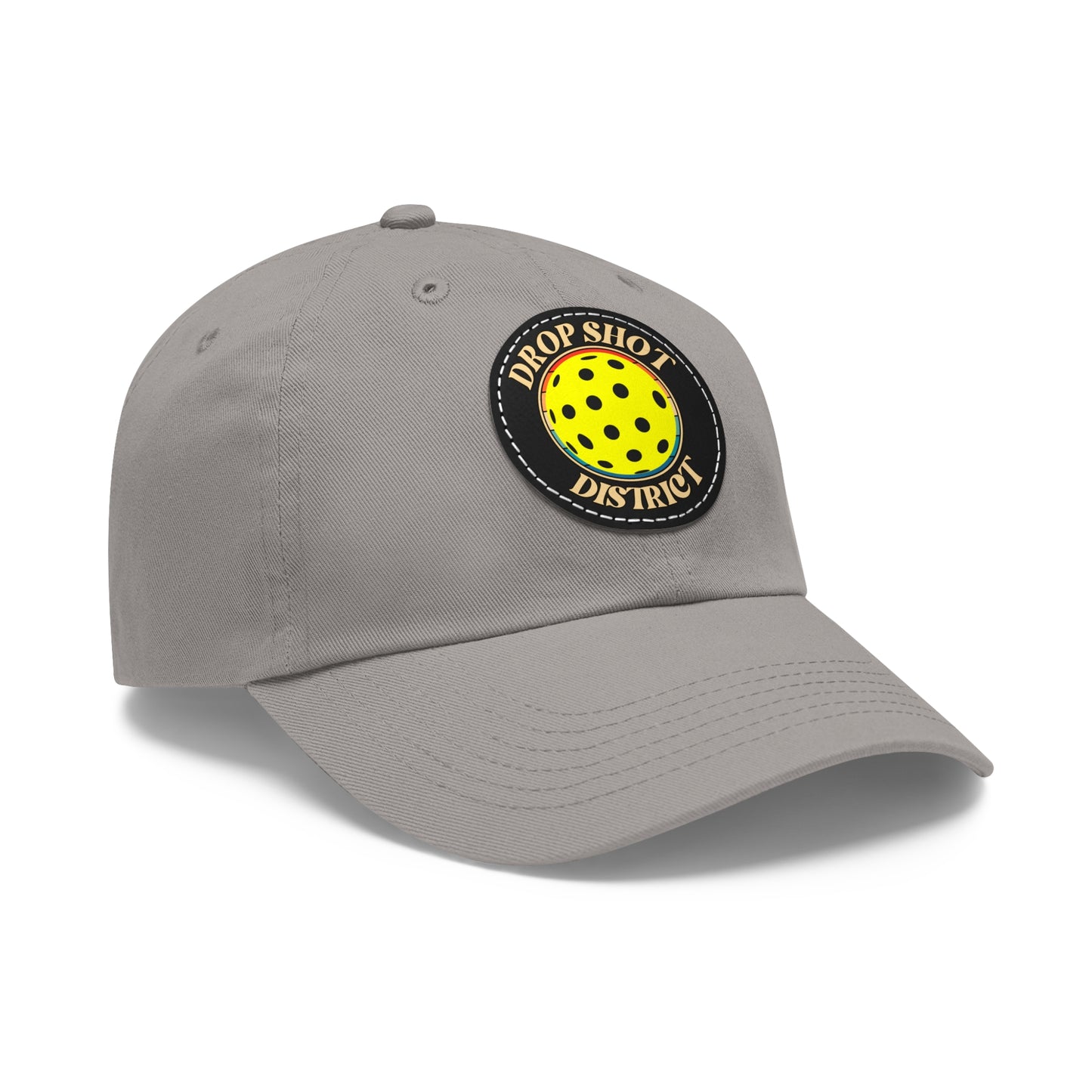 Drop Shot District Pickleball Logo Hat Printed with Leather Patch