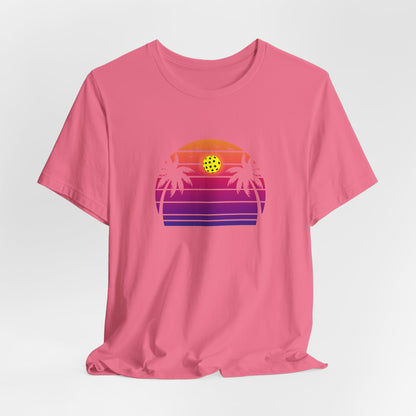 Unisex Beautiful Purple Pickleball Sunset Premium T-Shirt