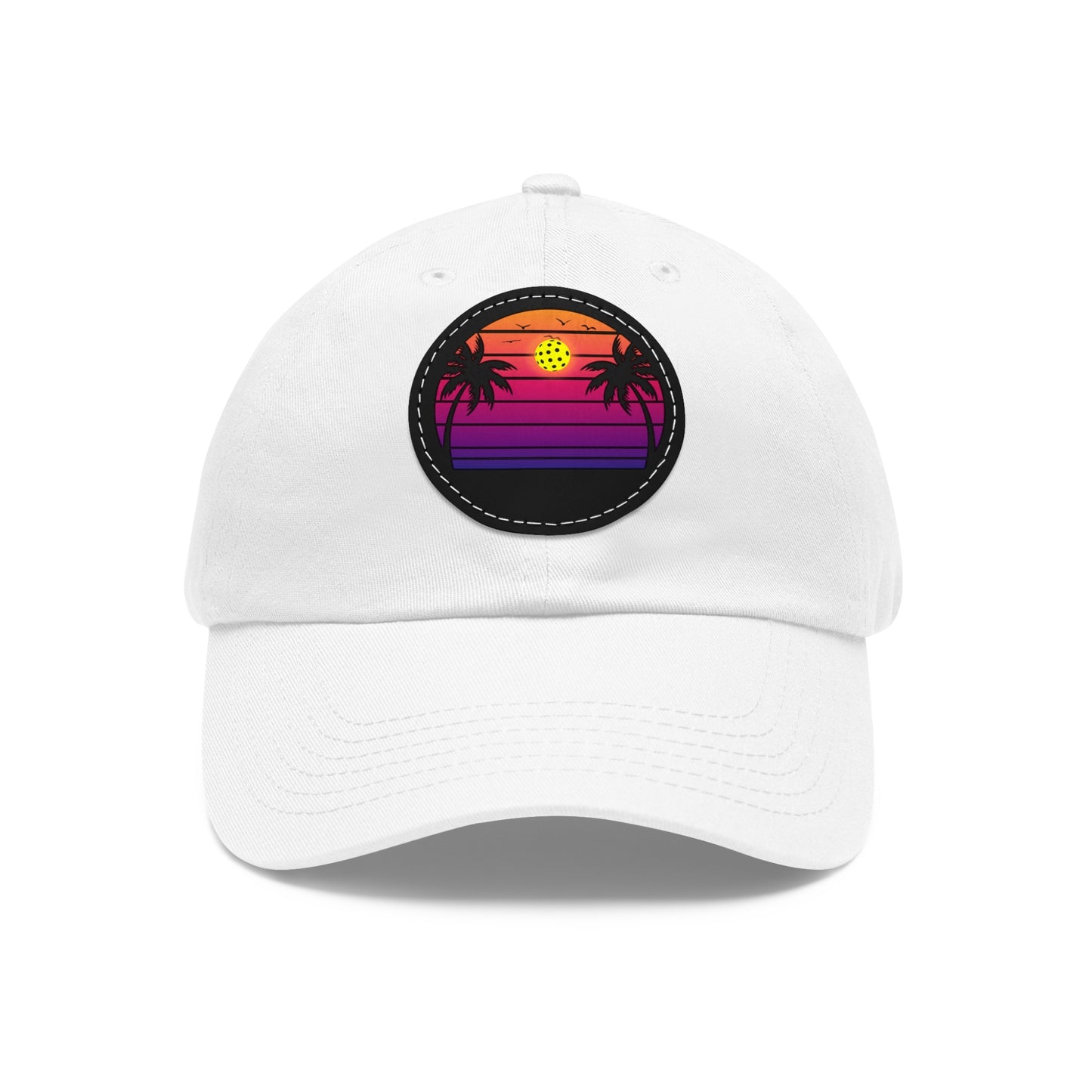 Gorgeous Purple Pickleball Sunset Hat with Leather Patch