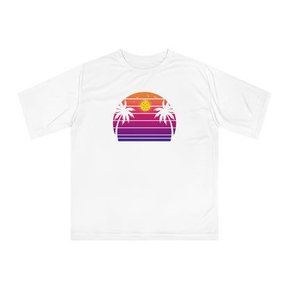 Unisex Purple Pickleball Sunset Performance T-shirt