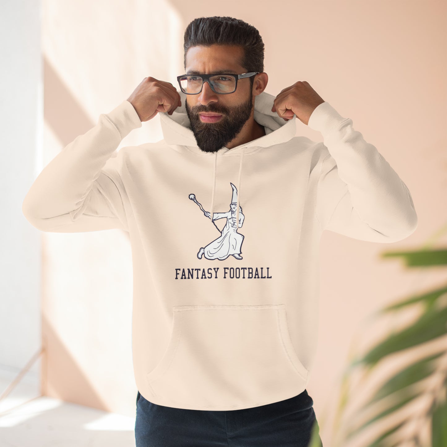 Fantasy Football Wizard Unisex Funny Premium Pullover Hoodie