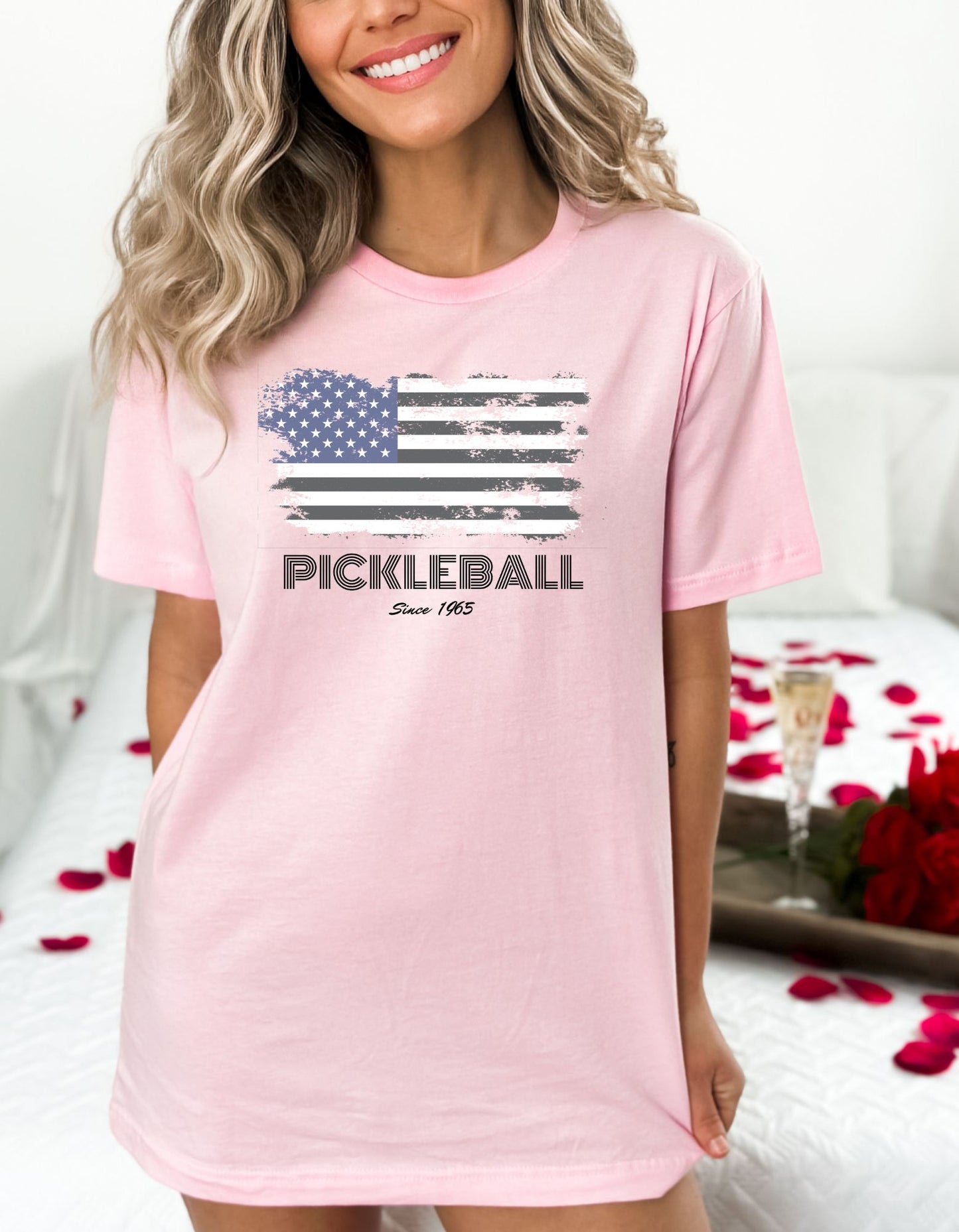 Super cute Super cool looking Unisex American Flag Pickleball Since 1965 Premium T-Shirt