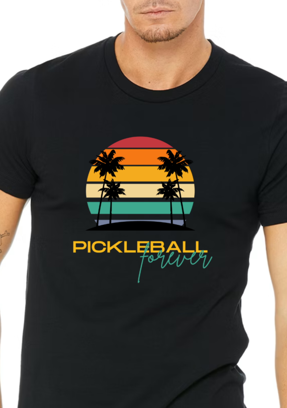 This GORGEOUS sunset Unisex Pickleball Forever Premium Pickleball T-Shirt