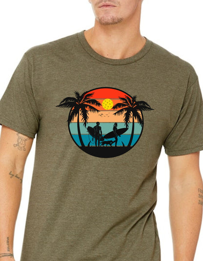 Unisex Pickleball Life Premium T-Shirt Beautiful Pickleball Sunset