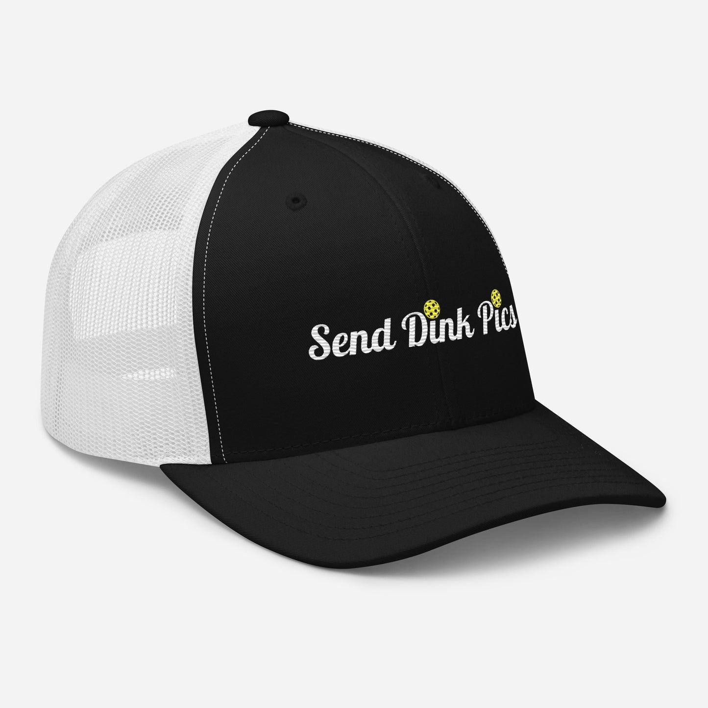 Send Dink Pics Funny Embroidered (in cursive) Pickleball Trucker Hat