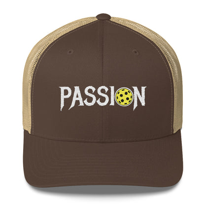 Passion Embroidered (with white) Pickleball Trucker Hat | Pickleball Passionate