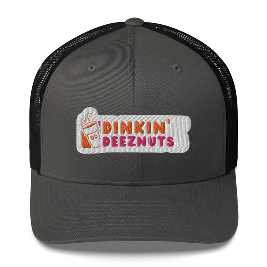 Funny and cool Dinkin' Deeznuts Embroidered Pickleball Trucker Hat