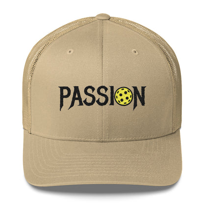 Passion Embroidered (with black) Pickleball Trucker Hat | Pickleball Passionate