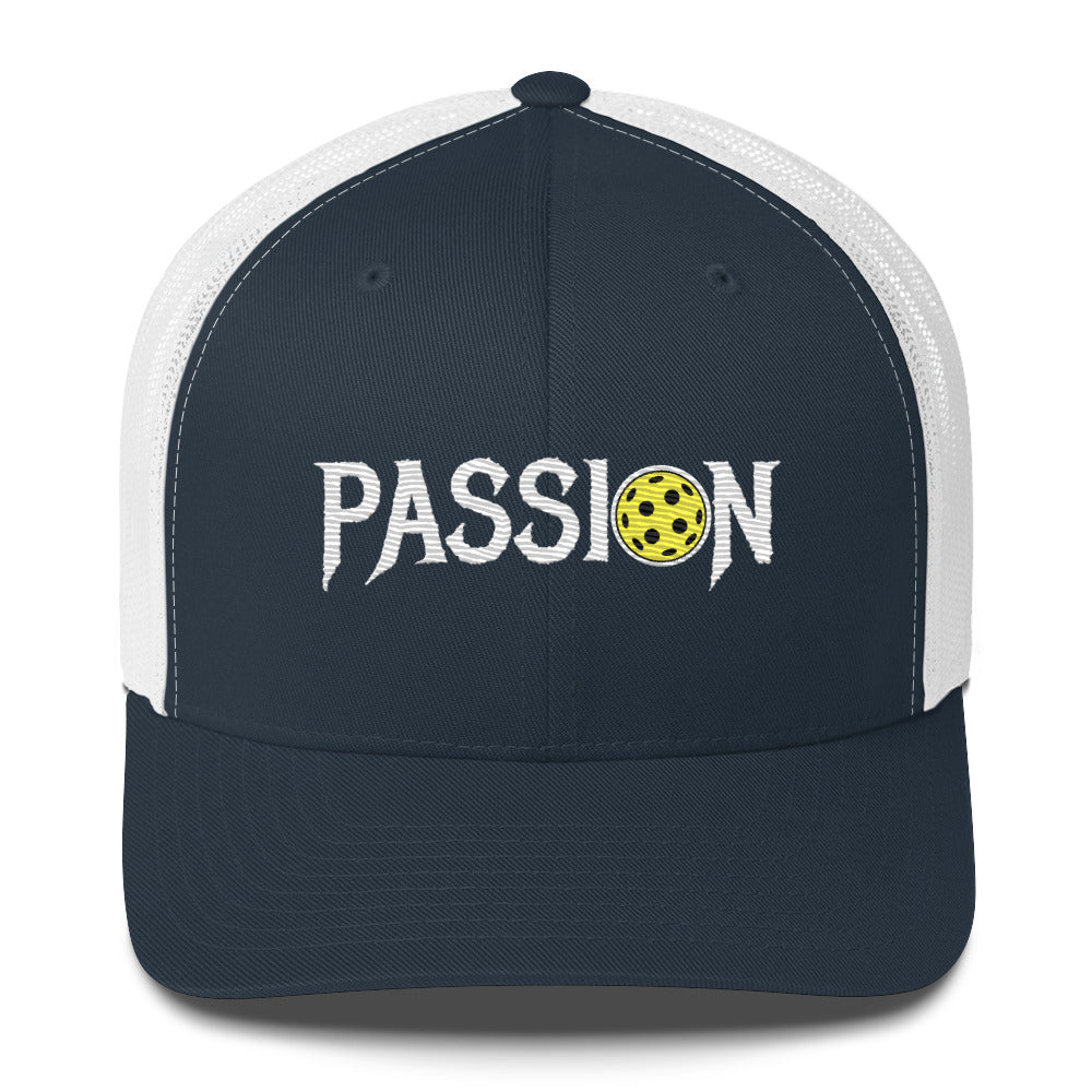 Passion Embroidered (with white) Pickleball Trucker Hat | Pickleball Passionate