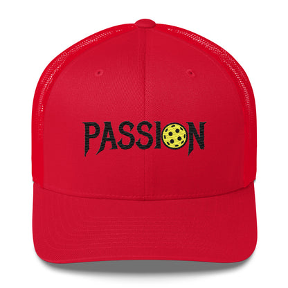 Passion Embroidered (with black) Pickleball Trucker Hat | Pickleball Passionate